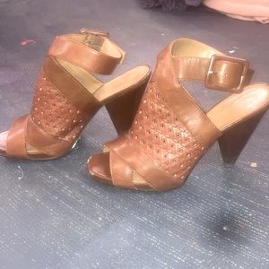 Franco Sarto well loved size 8 leather and wooden heels